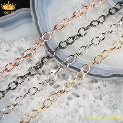 5Meters 8X10mm Plated Platinum Black Rose Gold Oval Chunky Chains For Retention Chains Necklace Making Findings YLLT-03KBAG