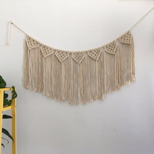Woven wall hanging wall hanging rope made of cotton handmade tapestry mural. Home decoration Wedding decoration