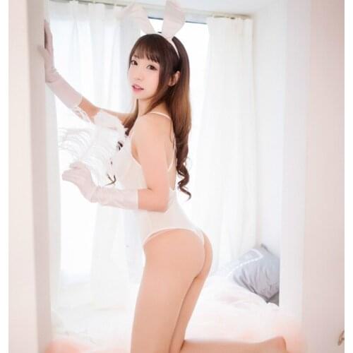 Porno Cosplay Lingerie Bunny Girl Night Club Womens Costumes Sexy Jumpsuit Backless Sex Party Rabbit Role Play Playsuits Set