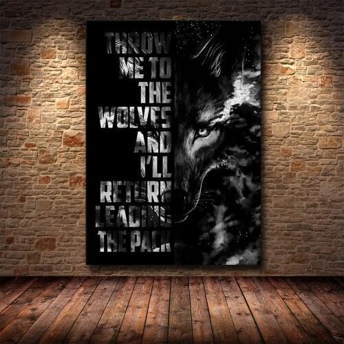 Wolf Quotes Posters And Print Wall Art Canvas Painting Famous Painting Art for Living Room Cuadros Decor