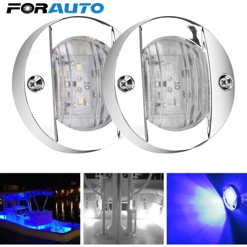 Turn Signal Light Tail Lamp 12V 6LED Transom Stern Light Round Cold Transom Truck Yacht Accessory for Marine Boat Yacht