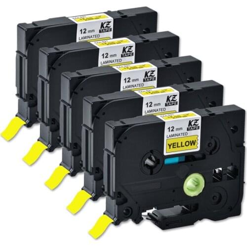 12mm Black on yellow Tze631 Laminated Label Tape Compatible Brother p-touch label printer Tze-631 tze 631 tz631 tze label tape