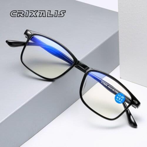 CRIXALIS Rectangular Reading Glasses Men Portable Ultralight Acetate Prescription Eyeglasses Frame Computer Glasses For Women