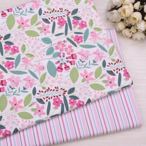 Floral Printed Twill Cotton fabric Cloth DIY handmade sewing patchwork quilting baby dress sheet tissus tecido home decor tilda
