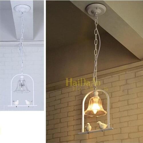 Modern double bird resin Pendant Lights led lamps living room art led Pendant lamps retro E14 led lustre lighting Pendant lamp