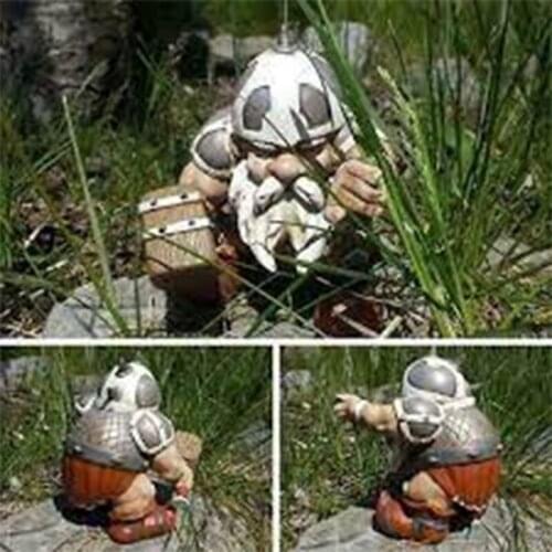 Viking Victor Gnome Statue Resin Cartoon Figurines Handmade Crafts Decoration For Garden Courtyard Patio Drop Shipping Jardin