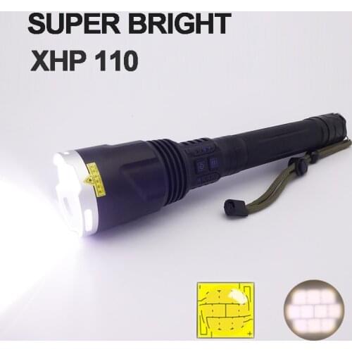 Super Bright XHP110 Powerful Flashlight USB Rechargeable Led Lamp 18650 Zoom Torch As Power Bank Tactical 26650 Bike FlashLight