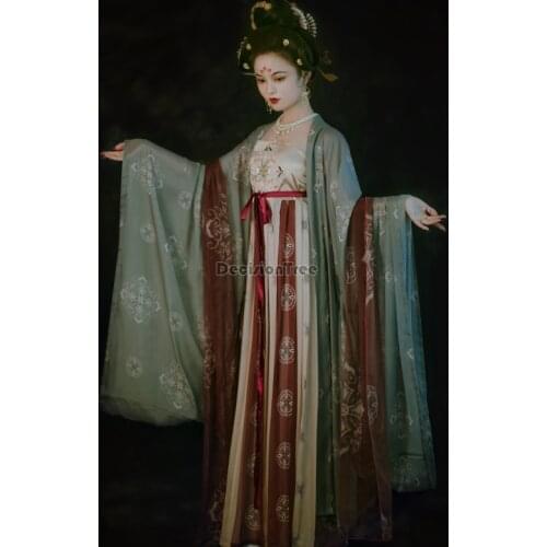 2021 chinese traditional clothes festival folk dance dress hanfu women girls vintage retro fairy oriental costume dance clothes