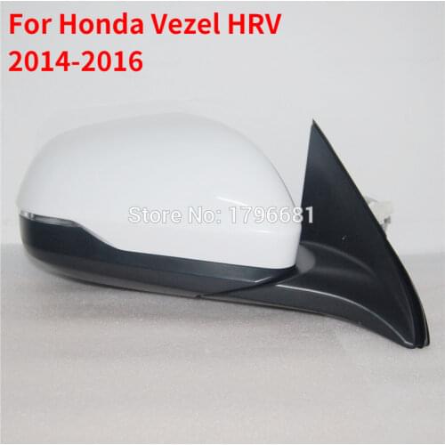 CAPQX Auto folding closed Electric heated rear view side mirror with LED light lamp for 2014 2015 2016 HONDA VEZEL HRV 8pin/wire