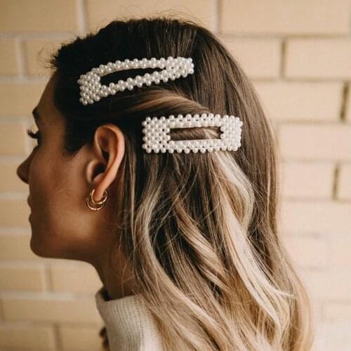 IPARAM 13 Style All Pearl Gold Hair Clip Women Korean Sweet Geometric Alloy Girls Hair Accessories Jewelry Gift