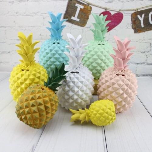 1PC Pineapple Piggy Bank Money Box Coin Bank Resin Saving Box Penny Bank Storage Jar Decoration Safe Box Save Cans MO 001