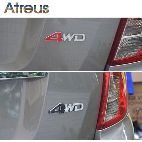 1Pcs Car 3D Metal Stickers 4WD 4X4 Decals for Nissan Juke X-trail Qashqai Opel Astra H G Insignia Kia RIO Ceed Sorento Sportage