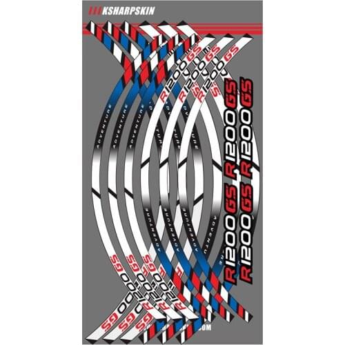 12 X Thick Edge Outer Rim Sticker Stripe Wheel Decals For R1200GS stickers r1200 gs