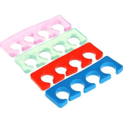 2pc/set Nail Art Soft Silicone Toe Separator For Form Finger Gel Polish Spacer Manicure Tool Clear/Pink/Blue/Red/Green Separator