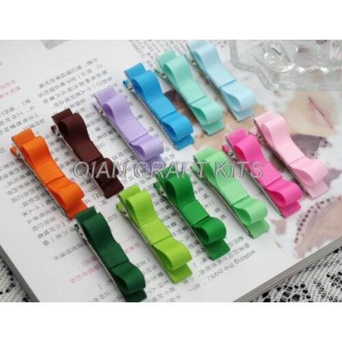 Set of 20pcs Girls Hair Clips Girls Hair Bows Hairbows Baby Hairbow Solid Made from Grosgrain Ribbon 50mm