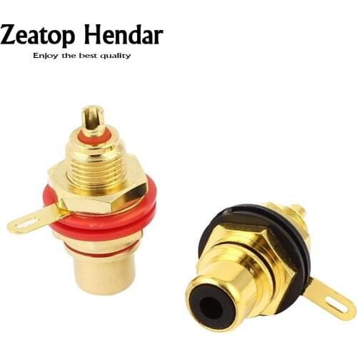 20Pcs Gold Plated RCA Terminal Jack Plug Female Socket Chassis Panel Connector for Amplifier Speaker