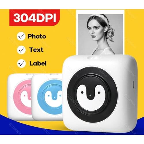 2021 New 300DPI Photo Printer Bluetooth Wireless Connected Via Phone Free App For Android and iOS Label Sticker Printer