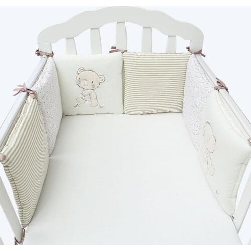 6Pcs/Set Baby Bed Protector Crib Bumper Pads Baby Bed Bumper Kids Safety Bed around Cotton Blend Baby Bed Anti-collision Bumper
