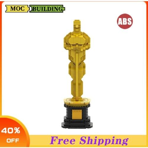 644pcs Oscar Golden Statuettes Trophy Building Blocks Moc Brick Kid Gift And Educational Toys For Children