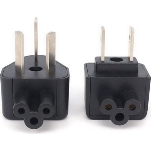 IEC 320 C5 to US/AU AC Adapter Plug 2.5A Connect C6 2 prong Angle 90 Dergee Adapter for Laptop Computer Power Converter