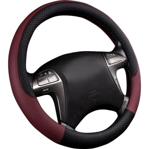 Car-pass New Arrival Luxurious 5 Colors Breathable Faux Leather Car Steering Wheel Cover fit for Ford Lada Nissan Renault Logan