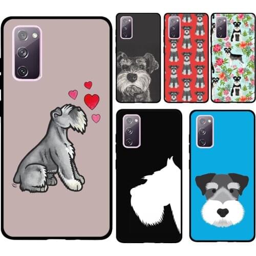 Cartoon Schnauzer Dog Soft Case For Samsung Galaxy S21 Ultra S20 FE Note 20 Note 10 Plus S8 S9 S10 Phone Cover