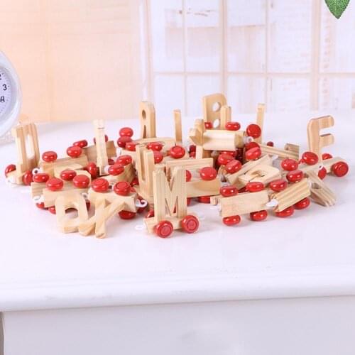 28 Pcs/set Childrens Toy Alphabet Train Early Educational For Toddlers Personalized Toys Wooden Educational Chips Children W3E2