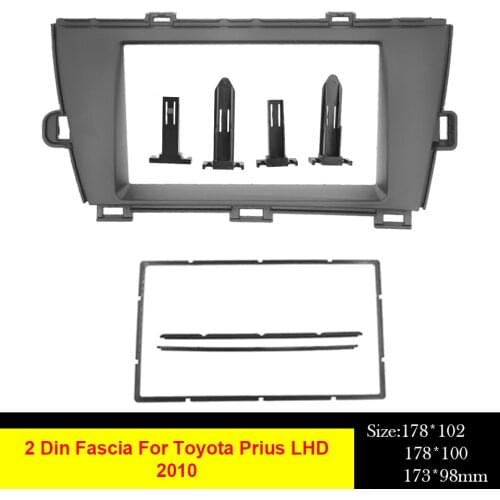 Double 2Din Car Radio Fascia For Toyota Prius LHD 2010+ DVD Stereo Frame Panel Mounting Dash Installation Bezel Trim Kit