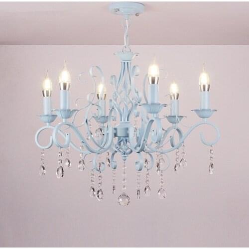 E14 Candle Clear Glass Crystal Iron Chandelier Traditional Vintage Lamp Lighting Fixture