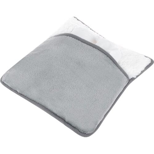 Electric Foot Warmer Heating Pad USB Winter Thermal Ground Mat with Fuzzy Interior