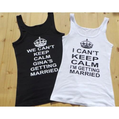 Personalized name I Cant Keep Calm wedding Bride bridesmaind MRS t shirts Bachelorette tanks tops bridal party favors gifts