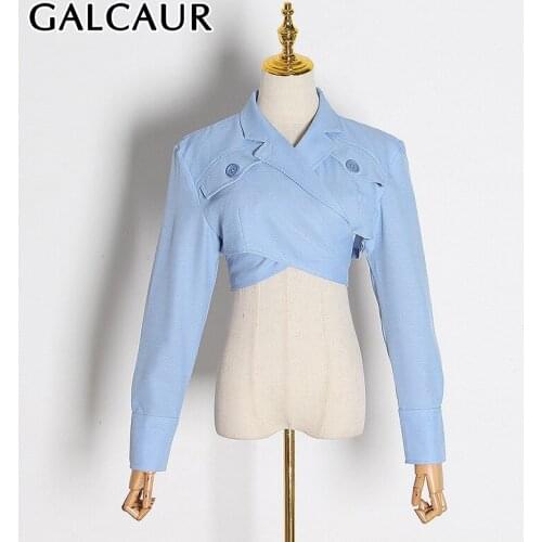 GALCAUR Women's Blue Shirts