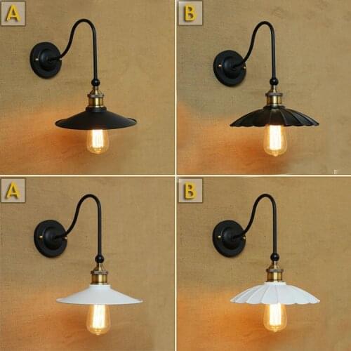 And American pop art personality balcony arc black skirt simple retro RH adornment wall lamp of the head of a bed