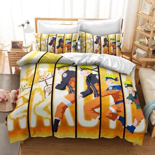 NARUTO 3-piece bedding set Anime characters UzumakiNaruto, UchihaSasuke, HarunoSakura quilt cover Pillowcase