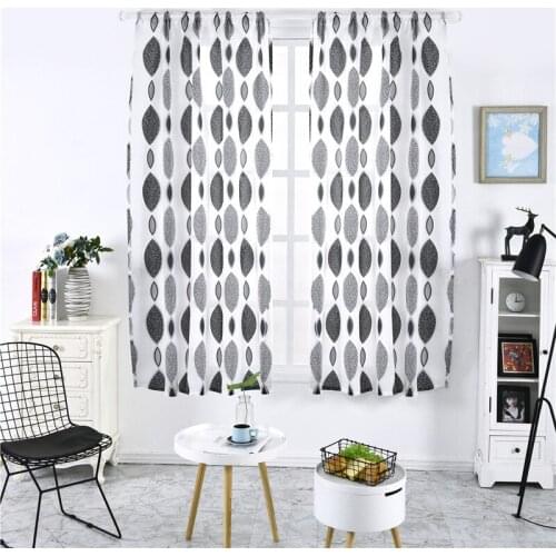 Circle Cut Flower Half Shading Curtain Drapes Bubble Printing Curtain Window Blinds For Home Decoration