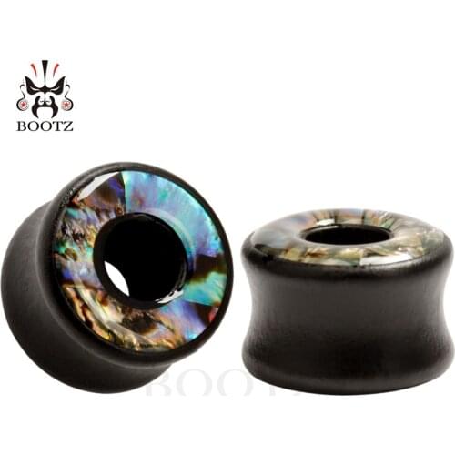 KUBOOZ 2PCS Ear Wood Piercing Plugs Tunnels Gauges Stretcher Sea Shell Fashion Body Jewelry Earrings Gift Women Men 10mm to 25mm