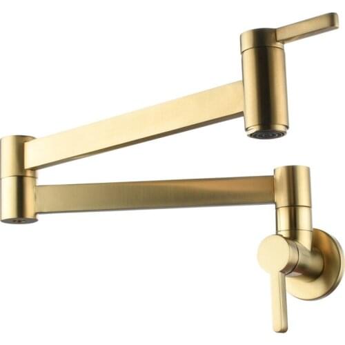 Copper square double switch basin faucet kitchen in-wall foldable single cold faucet mop pool extension faucet