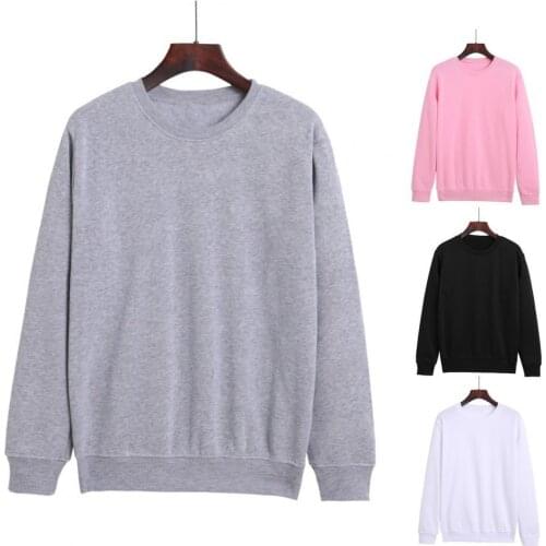 Men Sweatshirt Autumn Winter Stylish Solid Color Pullover Long Sleeve Autumn Winter Crewneck Plush Casual Sweatshirt Outwear