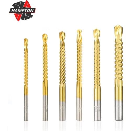 HSS Drill Bit Titanium Coated Spiral Drill Bit Set 3/4/5/6/6.5/8mm Metal Hole Grooving Drill Saw Electric Drill Plastic Tool