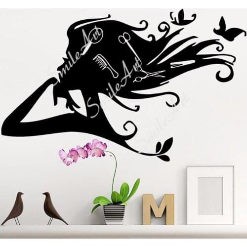 NEW Beauty Salon Wall Stickers Modern Fashion Wall Sticker Living Room Bedroom Vinyl Art Decal