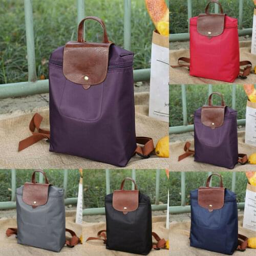 New Style Hot Sale Lady\s Travel Zipper Bag Student Backpack Folding Bag Shoulder Travel Bag Casual Style Waterproof Nylon