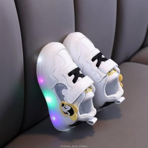 Disneys new cartoon Mickey mouse baby toddler shoes girls boys soft sole casual shoes led flashing shoes
