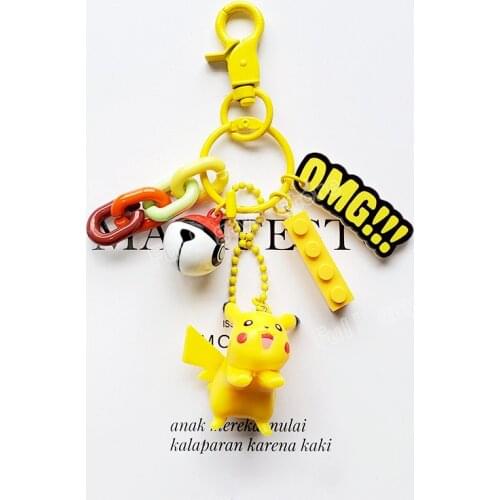 Original Pokemon Pikachu Keychain Figures Toys Fashion Dolls Cute Cartoon Anime Pendant Decorations Model Children Birthday Gift