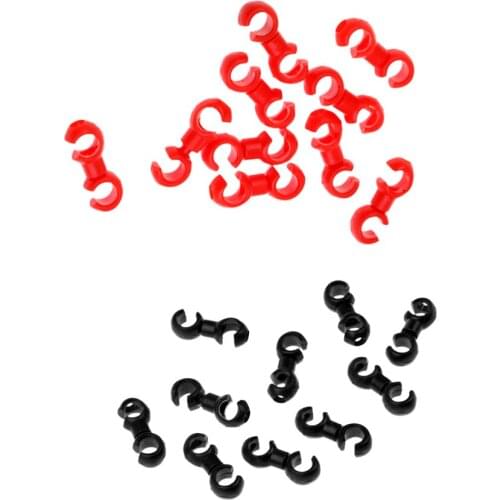 20Pcs Plastic Rotating Bike Bicycle Cycling Cable Cross S-Hook - Black / Red for MTB Bike Road Mountain Bicycle