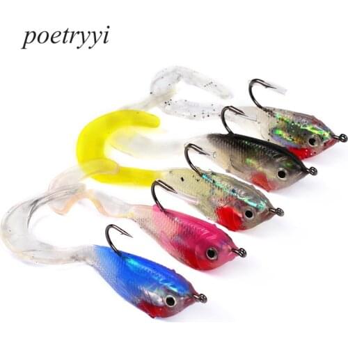 POETRYYI New Soft Lures Fishing Soft Bait Tiddler Bait With Hook 5.1cm 1pc/lot Fishing Lures Tackle Fishing accessories 30