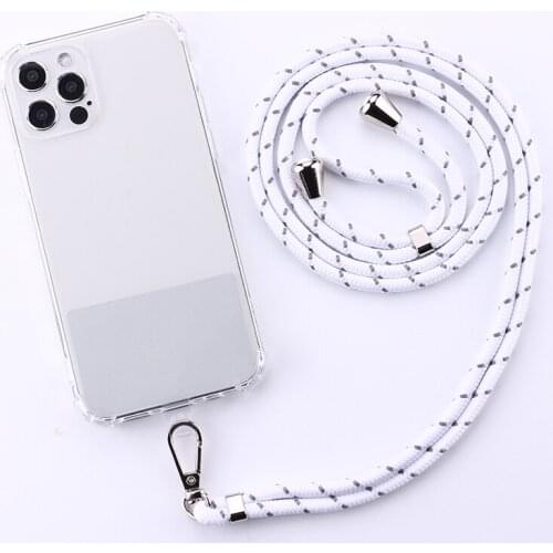 Strap Cord Chain Phone Tape Necklace Lanyard Mobile Shockproof Phone Case for Carry Cover Case Hang iPhone 12 11 Pro XS Max XR X