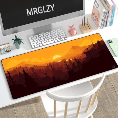 Drop Shipping 400X900MM Sunset Forest Mouse Pad Large Art Mousepad Gaming Accessoroes Laptop Gamer Waterproof Keyboard Desk Mat