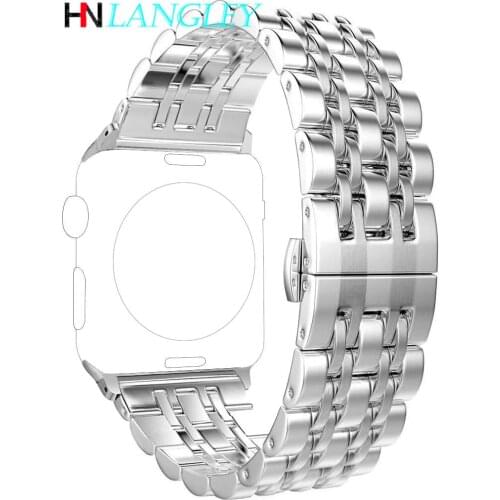 Watch Band for Apple Watch Bands Series 5 4 40mm 44mm / Series 3 2 1 38mm 42mm Women Men Stainless Steel Band for Iwatch Strap