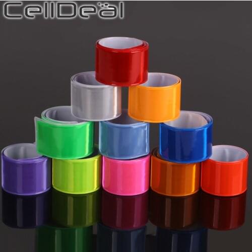 1pc 30CM Running Fishing Cycling Reflective Strips Warning Wristband Bike Safe Bicycle Bind Pants Leg Strap Reflector Tape