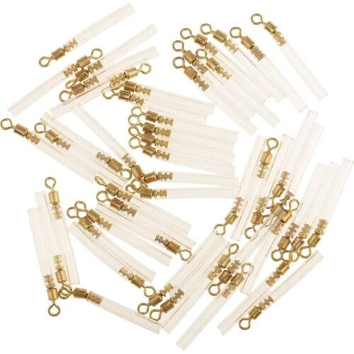 50pcs/set Carp Fishing Tackle Copper Head Soft Plastic Tube Rotating Fishing Float Tackle Tool 3 Sizes For Choose